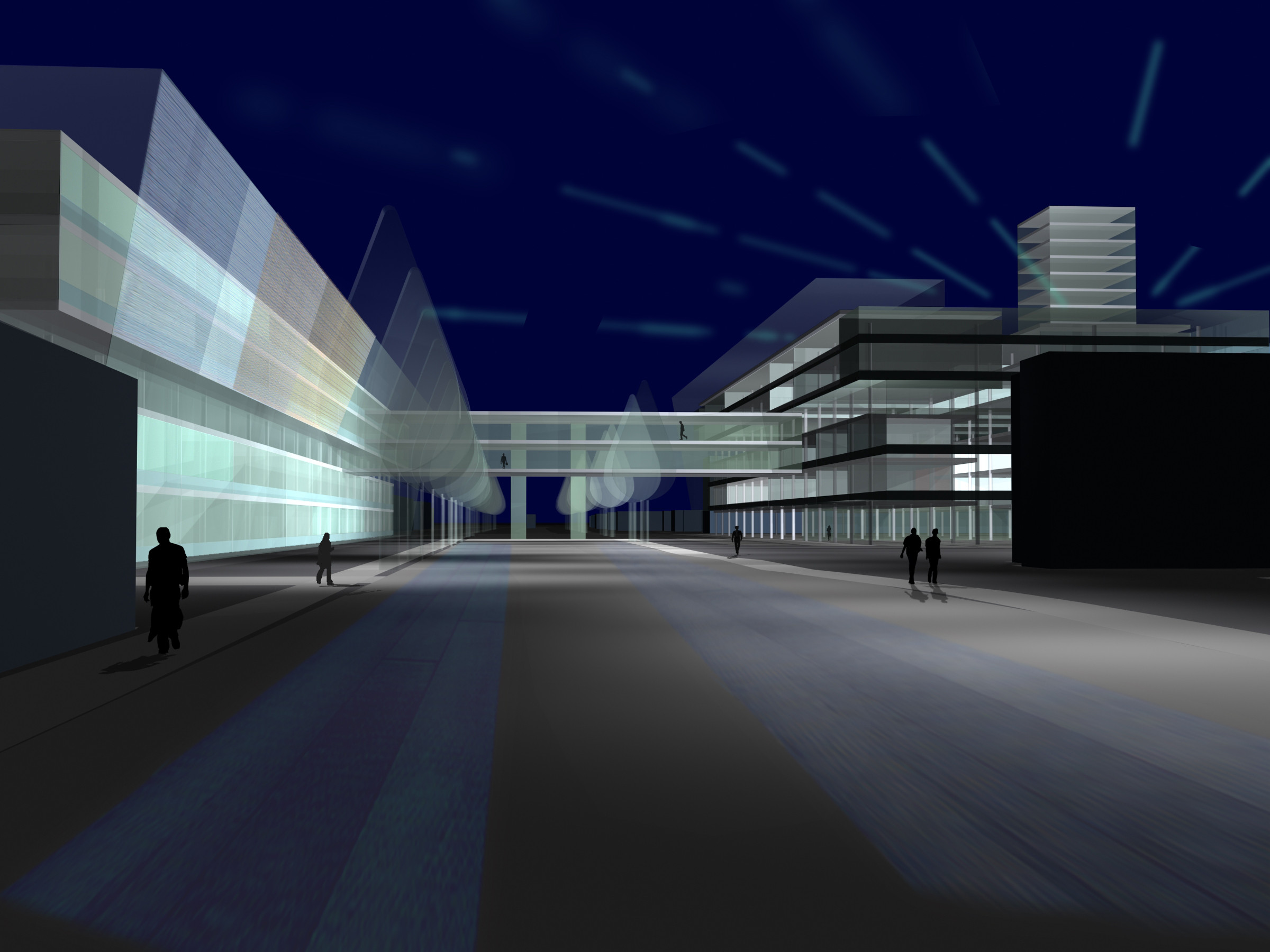 <p>© RUNSER / PRANTL architekten, Harter Plateau Leonding Umgestaltung, 4060 Leonding, Oberösterreich, Österreich, Wettbewerb, 2003, Kaufpark, Bürohaus, Wohnhausanlage</p>